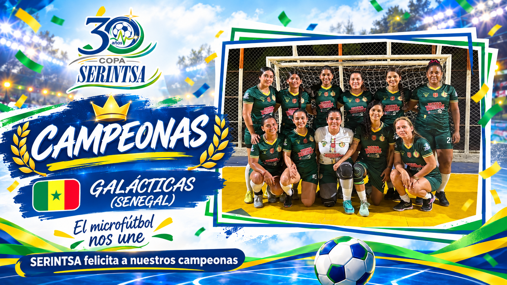 Galácticas de Senegal, campeonas de la Copa SERINTSA